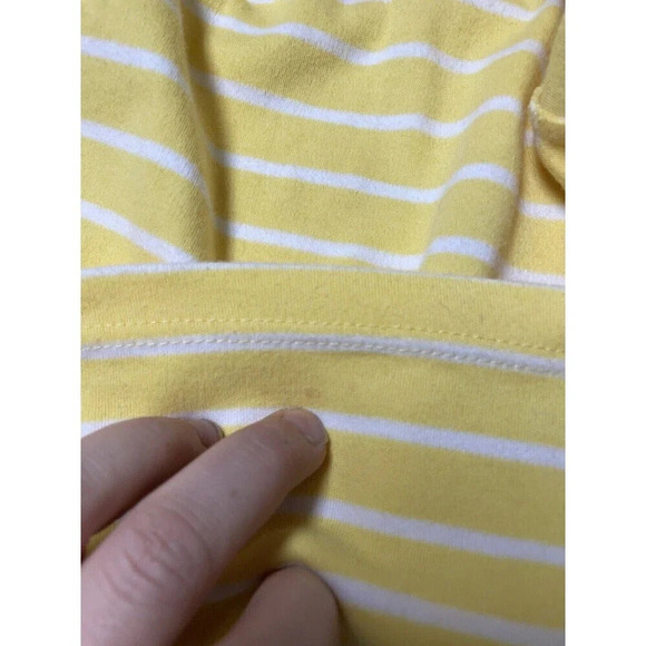 Quacker Factory Tunic Shirt 2X Yellow Stripe Keyhole Neck Embellished Rhinestone - Picture 5 of 8